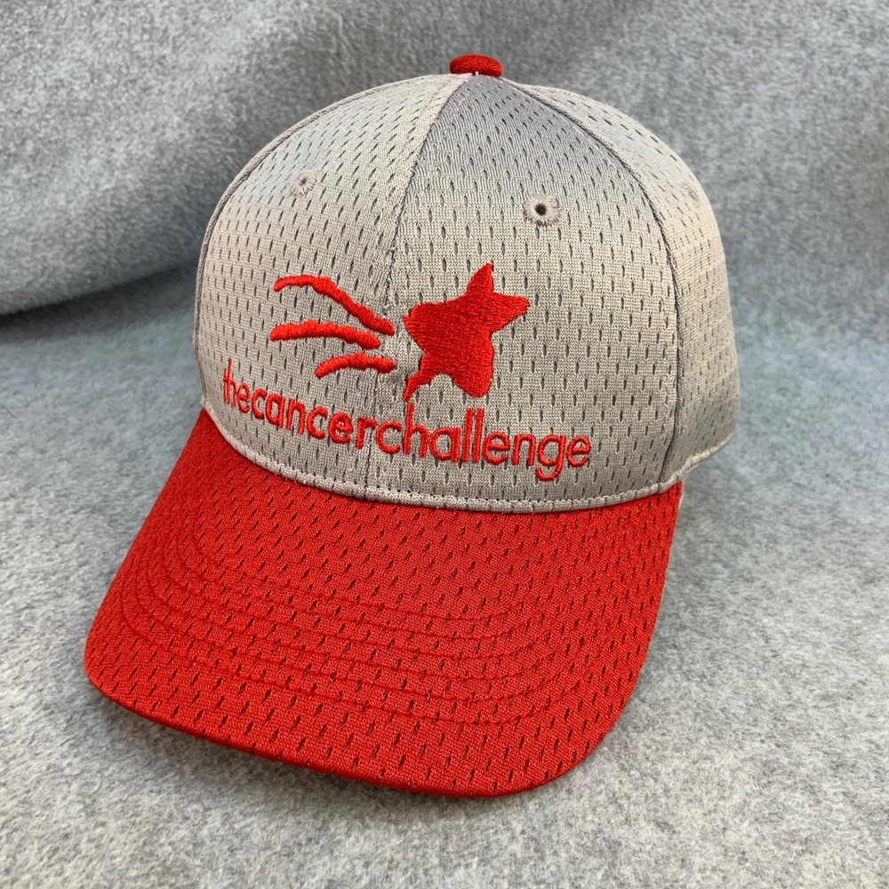 The Cancer Challenge Mens Grey OC Sports Hat Mesh Performance OSFM 3892